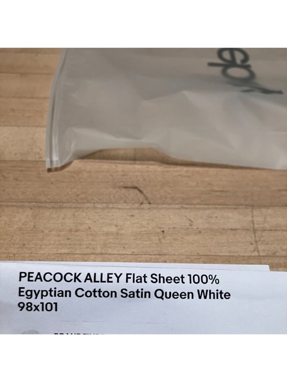 Peacock Alley Queen Flat Sheet 100% Cotton Portugal Satin White 98x101 AN EXC - Picture 6 of 7